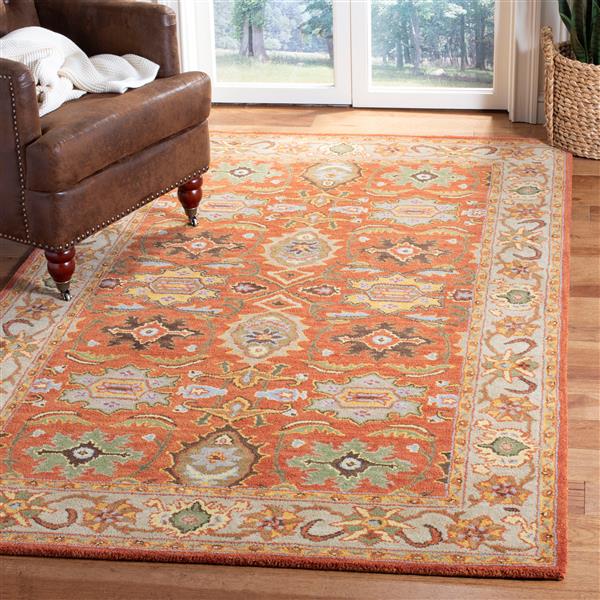 Safavieh Heritage Rug - 3-ft x 5-ft - Wool - Rust/Beige