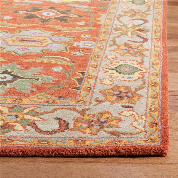 Safavieh Heritage Rug - 3-ft x 5-ft - Wool - Rust/Beige