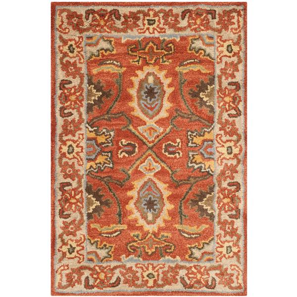 Safavieh Heritage Rug - 3-ft x 5-ft - Wool - Rust/Beige