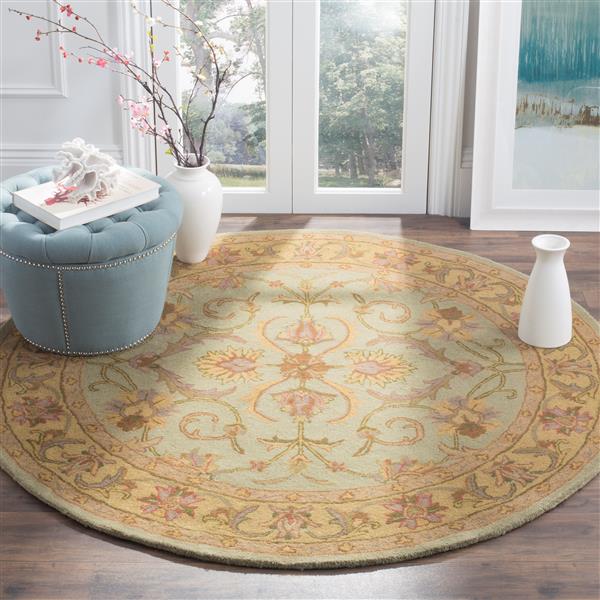 Safavieh Heritage Rug - 3.5-ft x 3.5-ft - Wool - Green/Gold