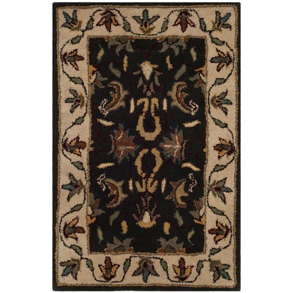 Safavieh Heritage Rug - 2-ft x 3-ft - Wool - Black/Ivory