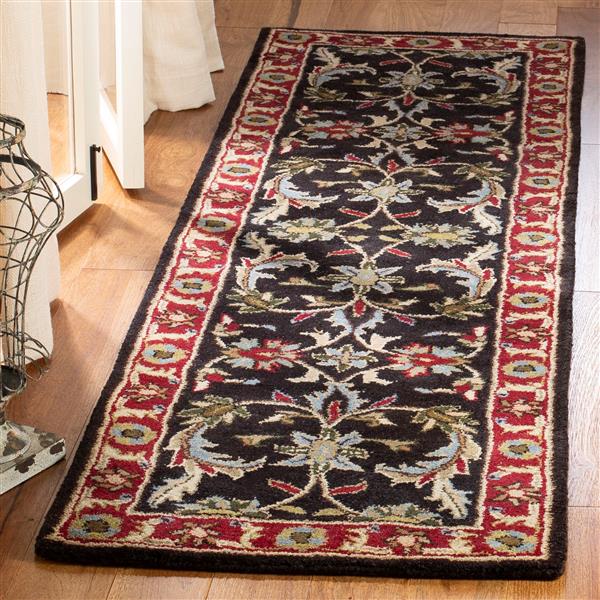 Safavieh Heritage Floral Rug - 2.3-ft x 8-ft - Wool - Chocolate/Red