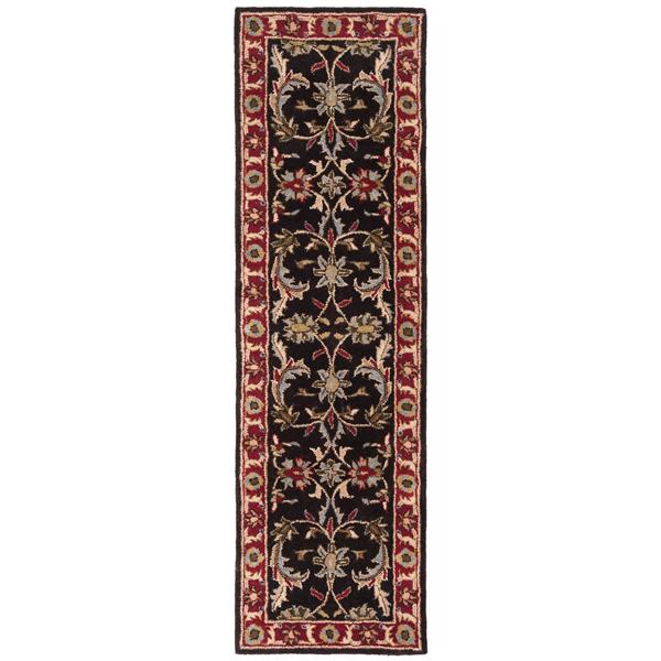 Safavieh Heritage Floral Rug - 2.3-ft x 8-ft - Wool - Chocolate/Red