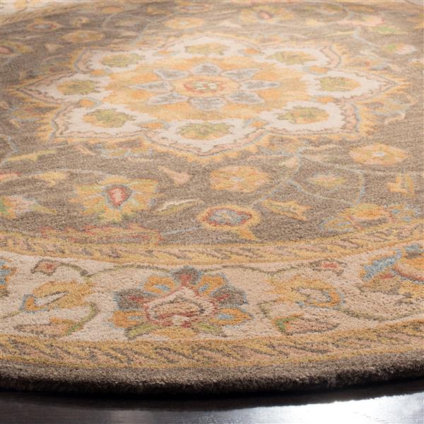 Safavieh Heritage Floral Rug - 3.5-ft x 3.5-ft - Wool - Green/Taupe