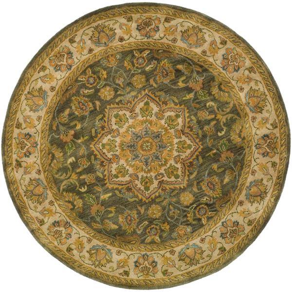 Safavieh Heritage Floral Rug - 3.5-ft x 3.5-ft - Wool - Green/Taupe