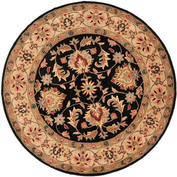 Safavieh Heritage Floral Rug - 3.5-ft x 3.5-ft - Wool - Black/Beige