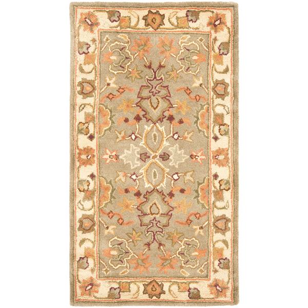 Safavieh Heritage Floral Rug - 3-ft x 5-ft - Wool - Light Green/Beige