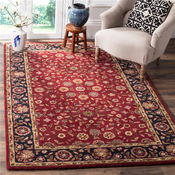 Safavieh Heritage Floral Rug - 2-ft x 3-ft - Wool - Red/Navy Blue