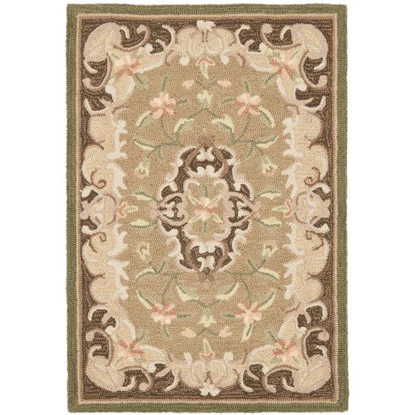 Safavieh Easy Care Floral Rug - 2-ft x 3-ft - Polypropylene - Beige/Brown