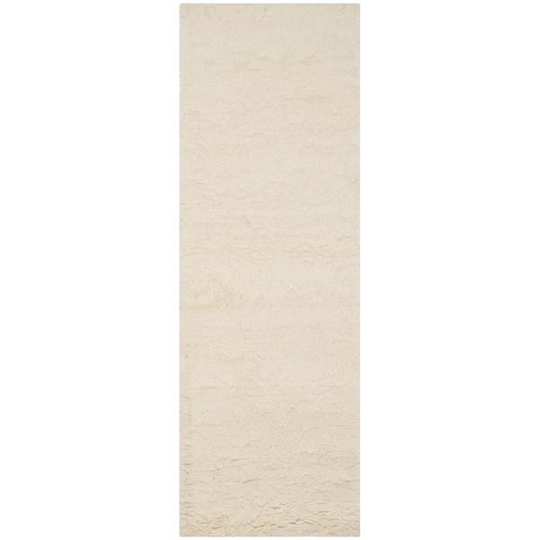Safavieh Flokati Solid Rug - 2.3-ft x 7-ft - Wool - Ivory