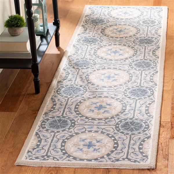 Safavieh Four Seasons Rug - 2.3-ft x 6-ft - Polyester - Cement/Blue