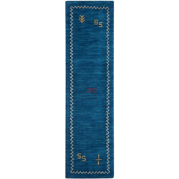 Himalaya Border Rug - 2.3-ft x 8-ft - Wool - Blue