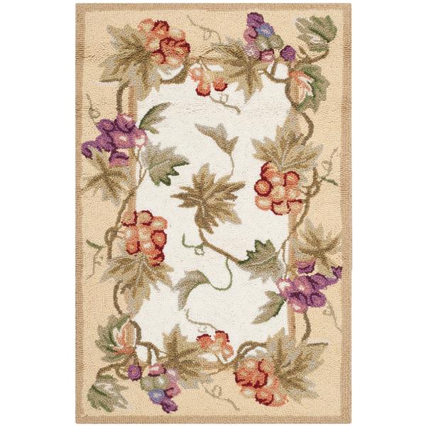 Safavieh Chelsea Floral Rug - 2.5-ft x 8-ft - Wool - Ivory