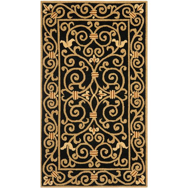 Safavieh Chelsea Floral Rug - 2.8-ft x 4.8-ft - Wool - Black