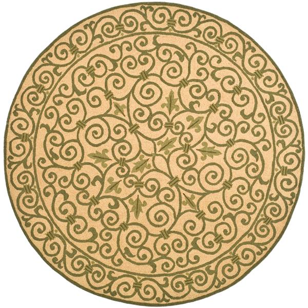 Safavieh Chelsea Floral Rug - 3-ft x 3-ft - Wool - Yellow/Light Green