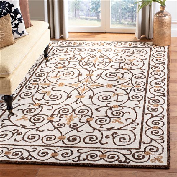 Safavieh Chelsea Floral Rug - 2.5-ft x 4-ft - Wool - Ivory/Dark Brown