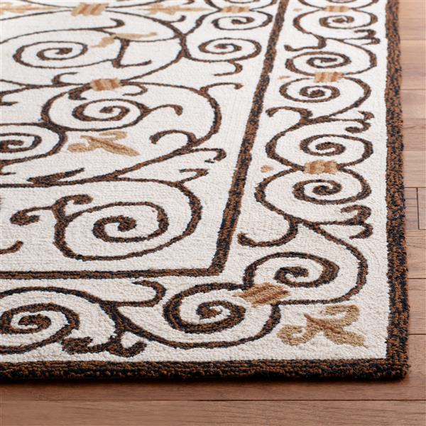 Safavieh Chelsea Floral Rug - 2.5-ft x 4-ft - Wool - Ivory/Dark Brown