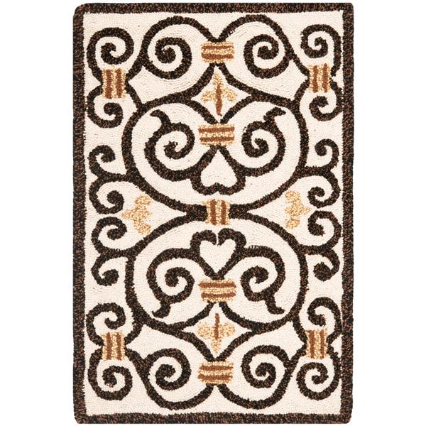 Safavieh Chelsea Floral Rug - 2.5-ft x 4-ft - Wool - Ivory/Dark Brown