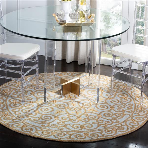 Safavieh Chelsea Floral Rug - 4-ft x 4-ft - Wool - Light Blue