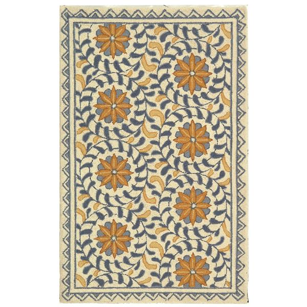 Safavieh Chelsea Floral Rug - 2.5-ft x 4-ft - Wool - Ivory/Blue