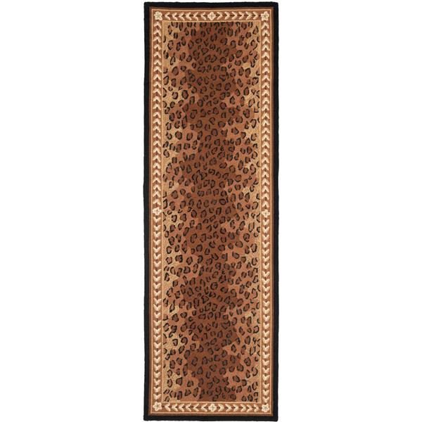 Safavieh Chelsea Print Rug - 2.5-ft x 8-ft - Wool - Black/Brown