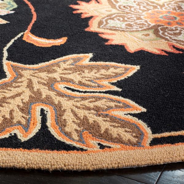 Safavieh Chelsea Floral Rug - 1.7-ft x 2.5-ft - Wool - Black/Orange