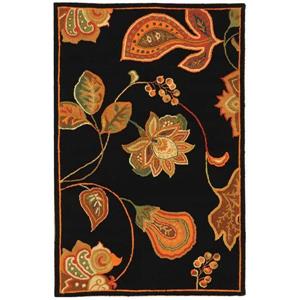 Safavieh Chelsea Floral Rug - 1.7-ft x 2.5-ft - Wool - Black/Orange