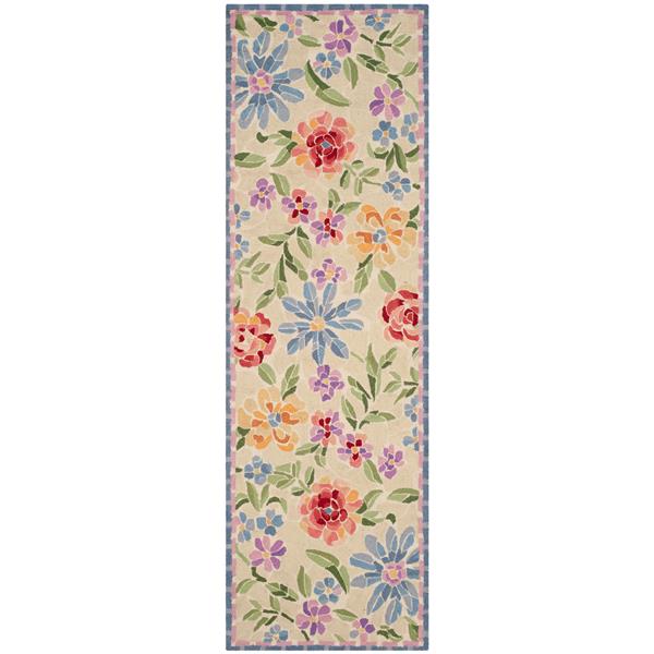 Safavieh Chelsea Floral Rug - 2.5-ft x 8-ft - Wool - Ivory