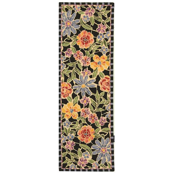 Safavieh Chelsea Floral Rug - 2.5-ft x 6-ft - Wool - Black