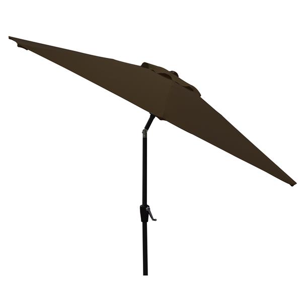 Parasol de patio en tissu octogonal, Brun,  8.5 pi