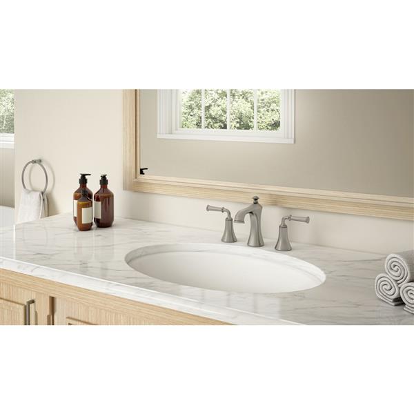 Ancona Peonia Widespread Bathroom Faucet - Nickel - 6.7-in