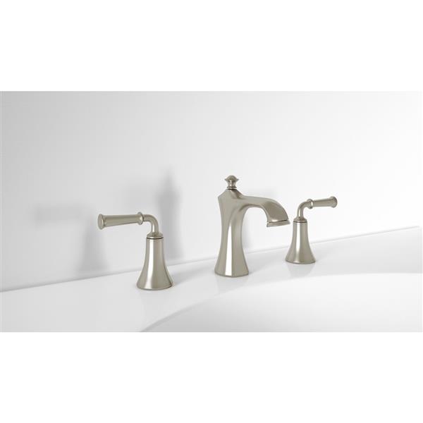 Ancona Peonia Widespread Bathroom Faucet - Nickel - 6.7-in