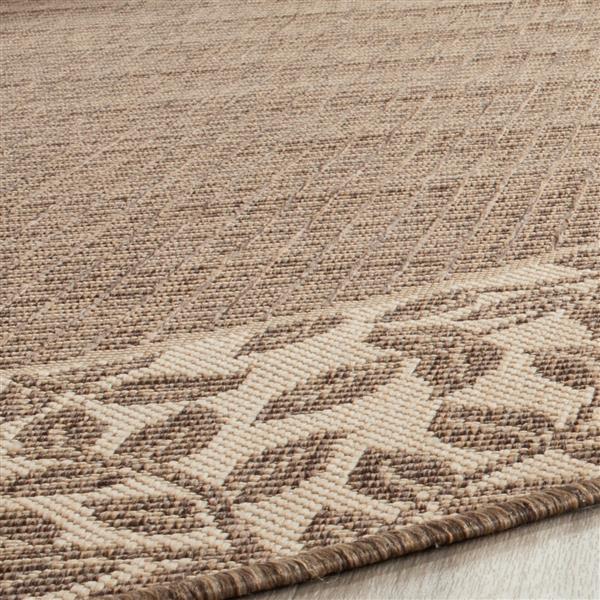 Safavieh Courtyard Floral Rug - 2-ft 3-in x 10-ft - Brown/Natural