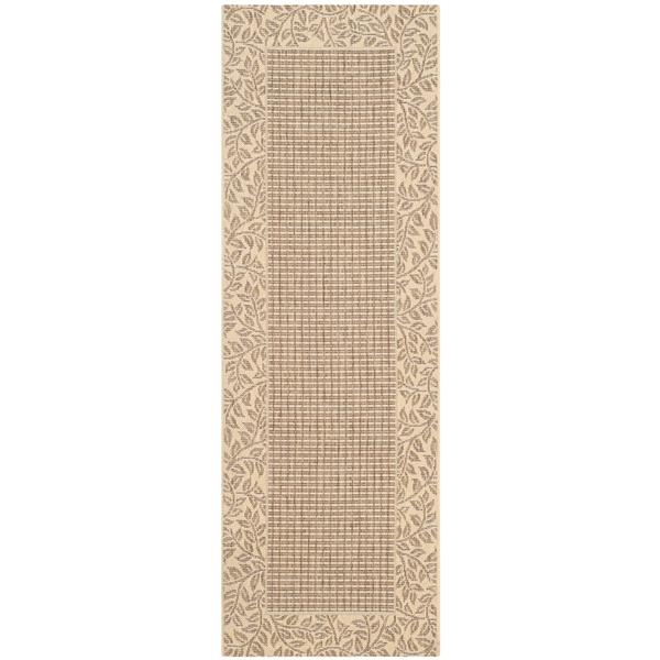 Safavieh Courtyard Floral Rug - 2-ft 3-in x 10-ft - Brown/Natural