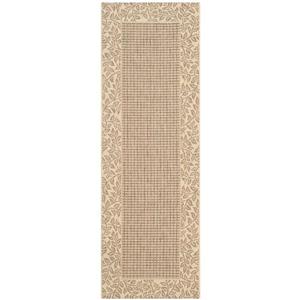 Safavieh Courtyard Floral Rug - 2-ft 3-in x 10-ft - Brown/Natural