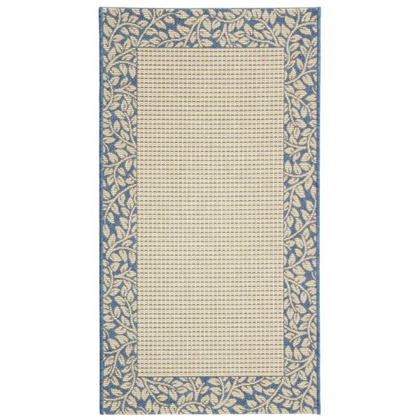 Safavieh Courtyard Floral Rug - 2-ft 5-in x 5-ft - Natural/Blue