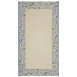 Safavieh Courtyard Floral Rug - 2-ft 5-in x 5-ft - Natural/Blue