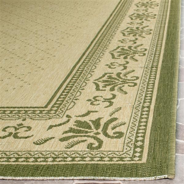 Safavieh Courtyard Border Rug - 2-ft 3-in x 10-ft - Natural/Olive