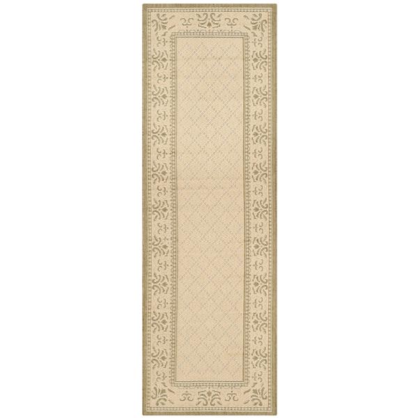 Safavieh Courtyard Border Rug - 2-ft 3-in x 10-ft - Natural/Olive