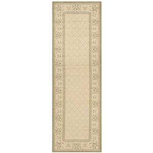 Safavieh Courtyard Border Rug - 2-ft 3-in x 10-ft - Natural/Olive