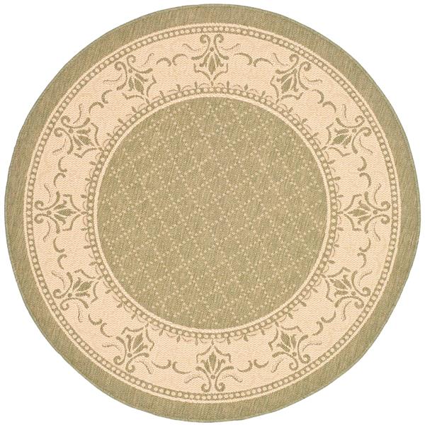 Safavieh Courtyard Border Rug - 5-ft 3-in x 5-ft 3-in - Olive/Natural