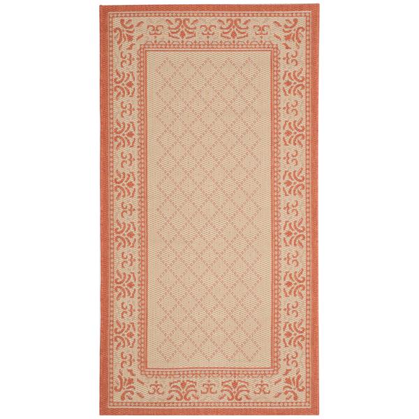 Safavieh Courtyard Border Rug - 2-ft 7-in x 5-ft - Natural/Terra CY0901 ...