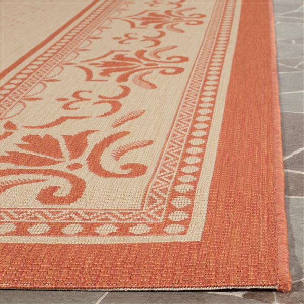 Safavieh Courtyard Border Rug - 5 -ft3-in x 7-ft 7-in - Natural/Terra