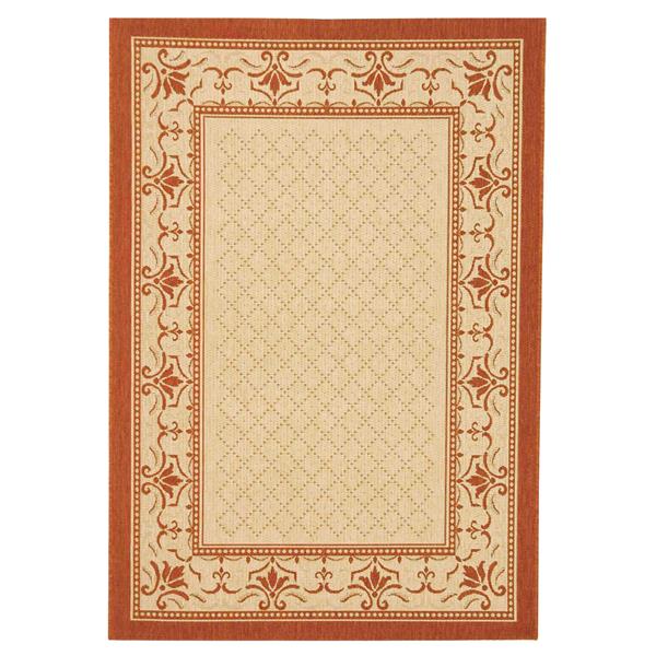 Safavieh Courtyard Border Rug - 5 -ft3-in x 7-ft 7-in - Natural/Terra