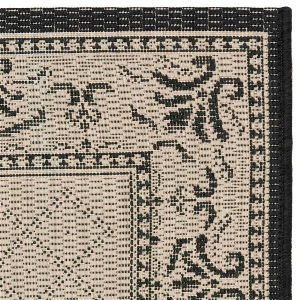 Safavieh Courtyard Border Rug - 2-ft 3-in x 10-ft - Sand/Black