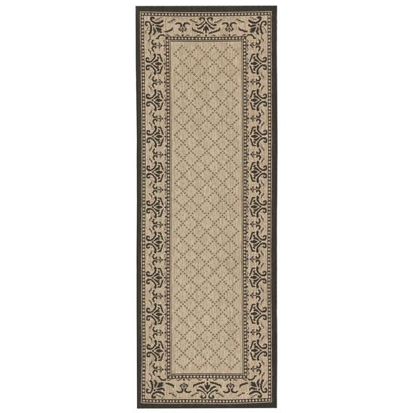 Safavieh Courtyard Border Rug - 2-ft 3-in x 10-ft - Sand/Black