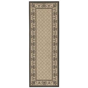 Safavieh Courtyard Border Rug - 2-ft 3-in x 10-ft - Sand/Black