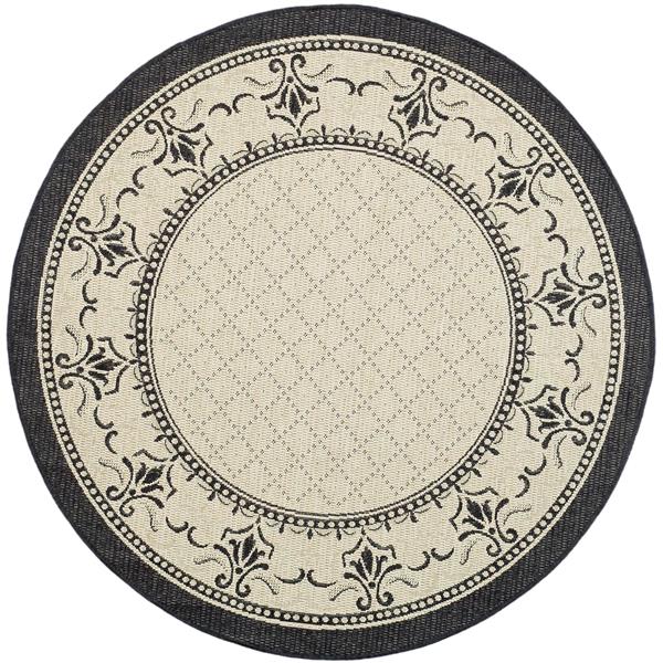 Safavieh Courtyard Border Rug - 5-ft 3-in x 5-ft 3-in - Sand/Black