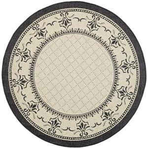 Safavieh Courtyard Border Rug - 5-ft 3-in x 5-ft 3-in - Sand/Black