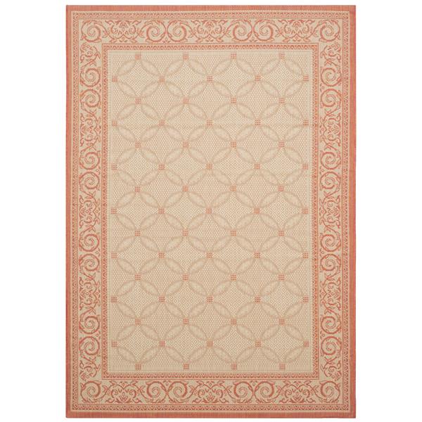 Safavieh Courtyard Border Rug - 5-ft 3-in x 7-ft 7-in - Natural/Terra ...
